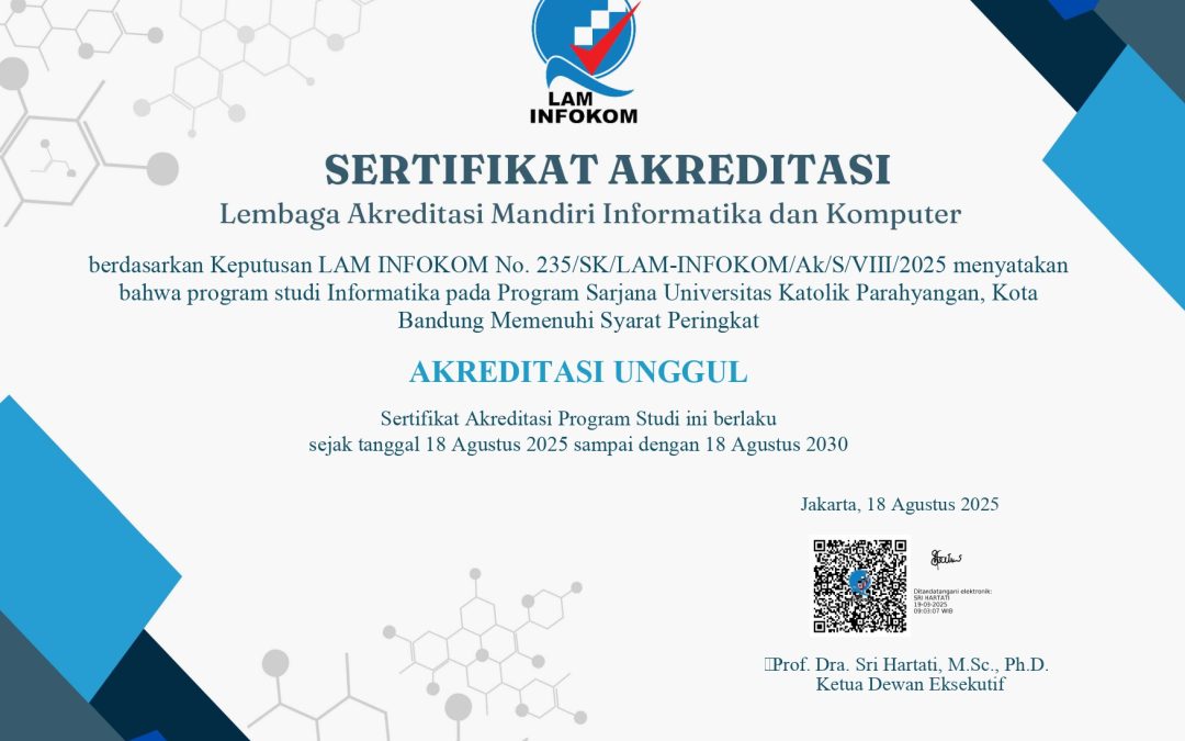 Program Studi Informatika Raih Akreditasi Unggul dari LAM-INFOKOM